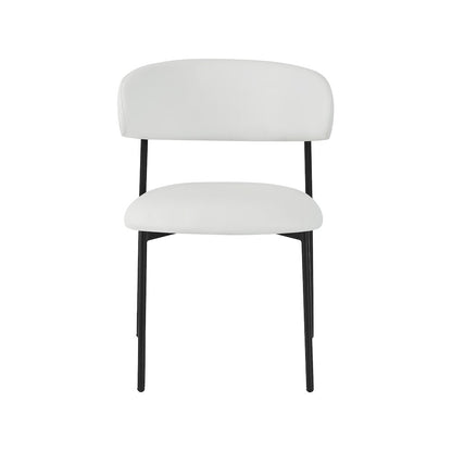 Lupita Off-White Vegan Leather Upholstered Dining Chair, Set of 2