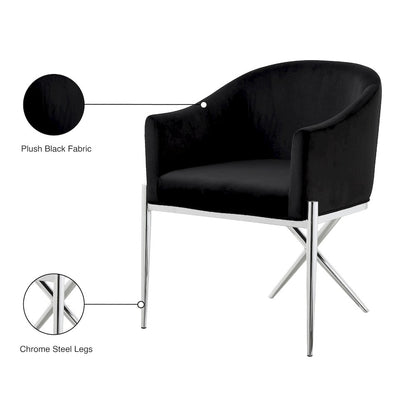 Xavier Black Velvet Dining Chair