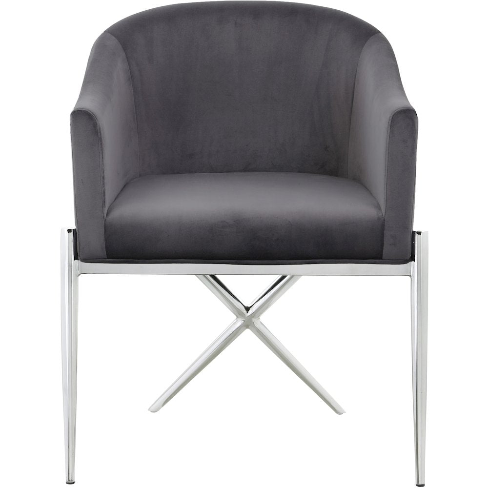 Xavier Grey Velvet Dining Chair