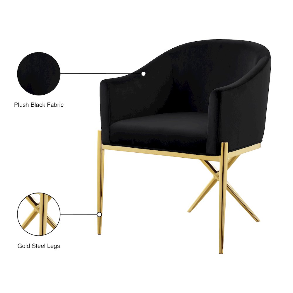 Xavier Black Velvet Dining Chair