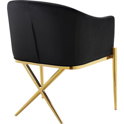 Xavier Black Velvet Dining Chair