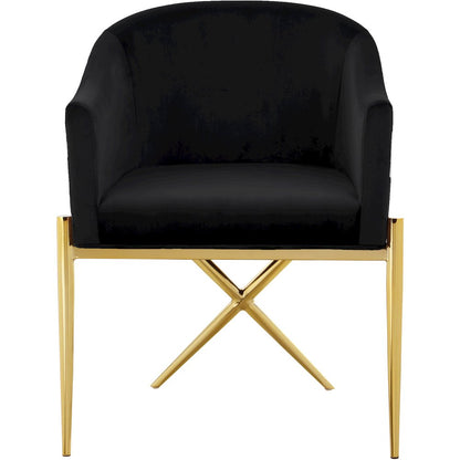 Xavier Black Velvet Dining Chair