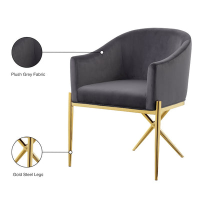Xavier Grey Velvet Dining Chair