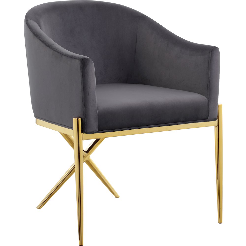 Xavier Grey Velvet Dining Chair
