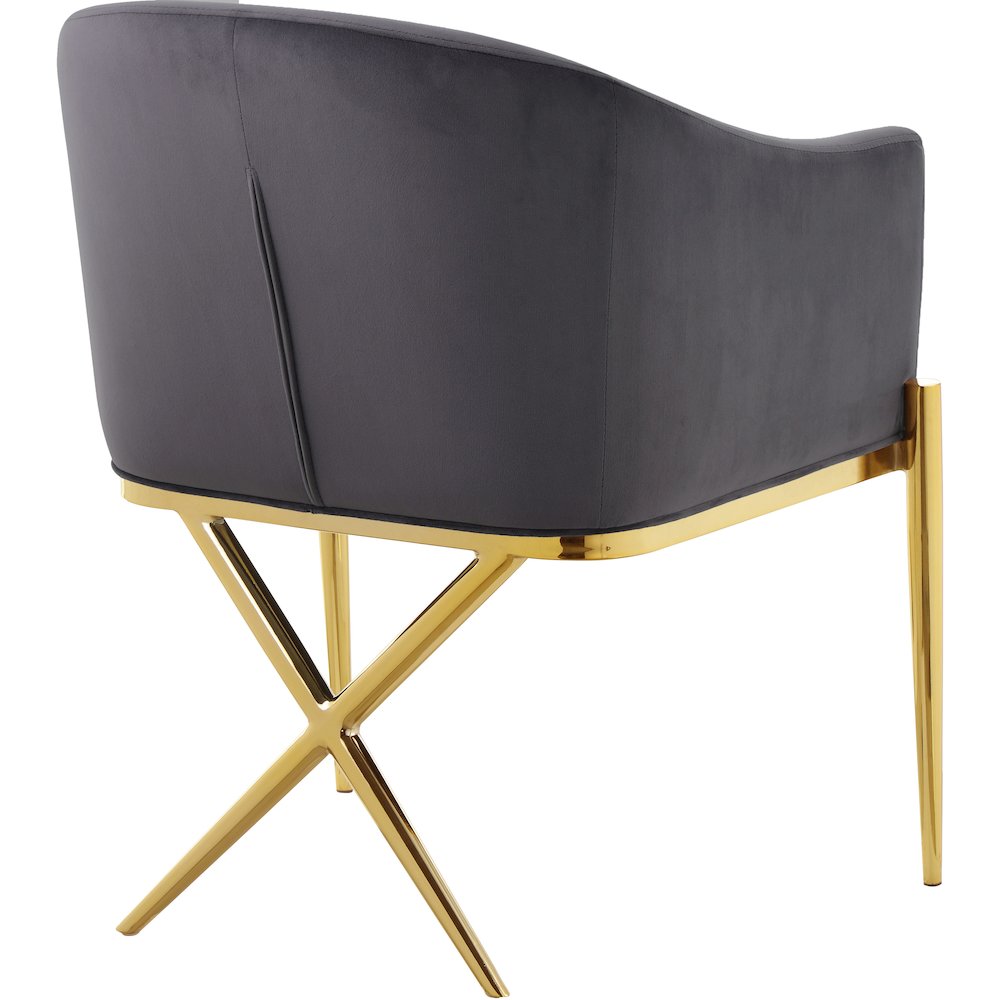 Xavier Grey Velvet Dining Chair