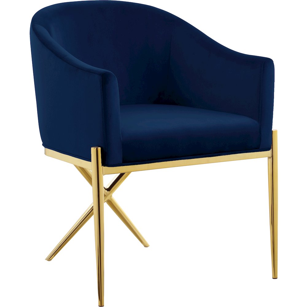 Xavier Navy Velvet Dining Chair