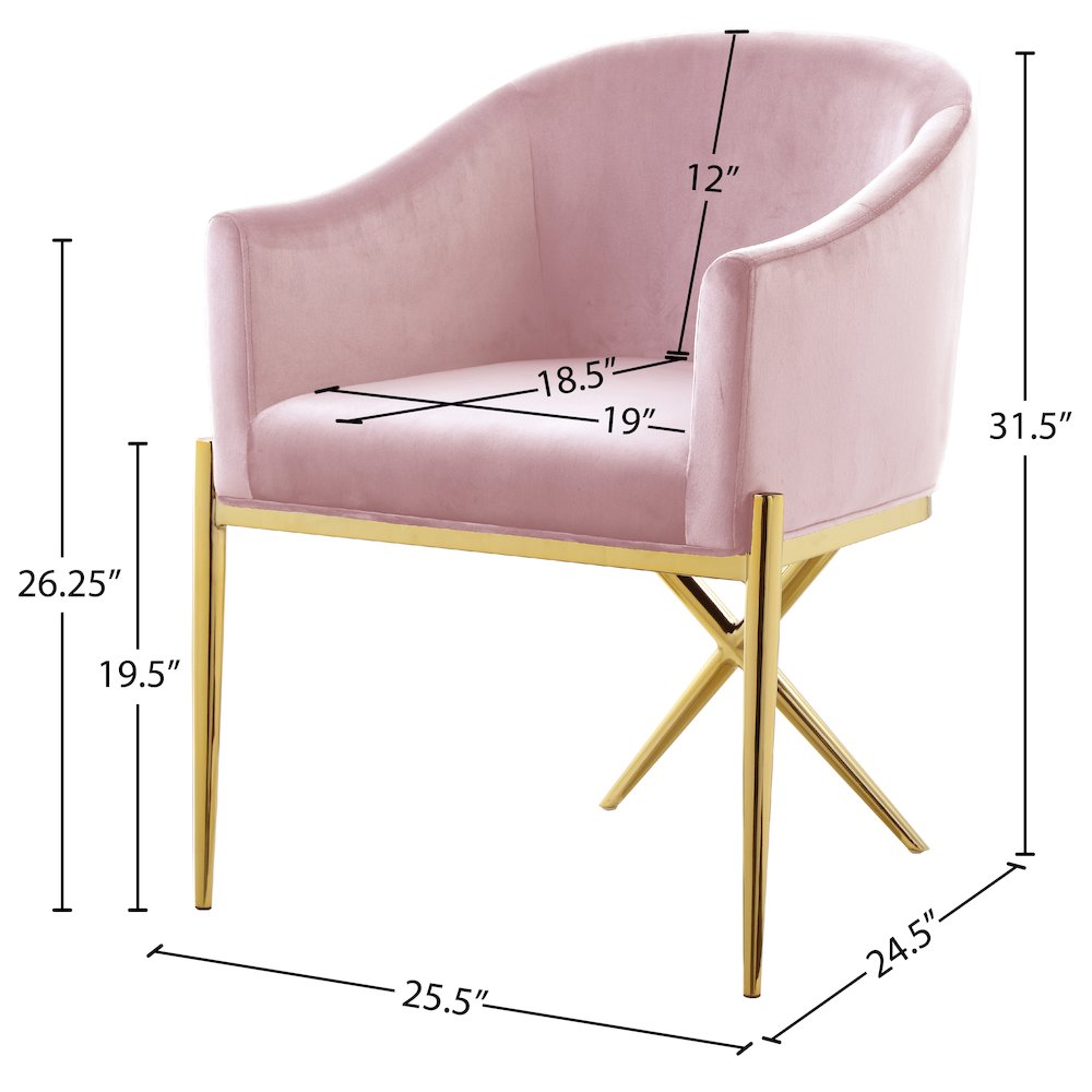 Xavier Pink Velvet Dining Chair