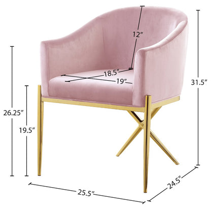 Xavier Pink Velvet Dining Chair