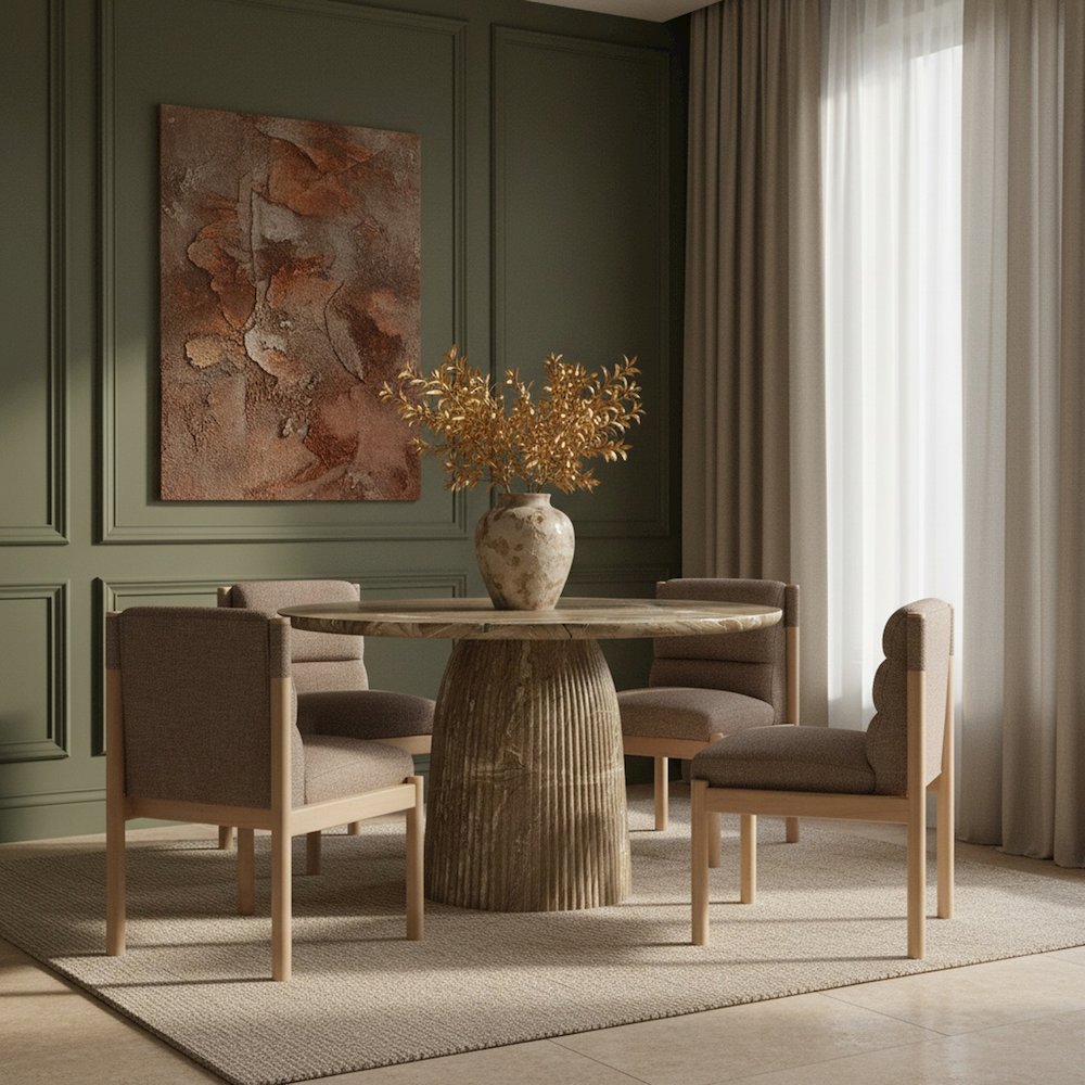 Venosa 42" Beige Concrete Indoor/Outdoor Dining Table