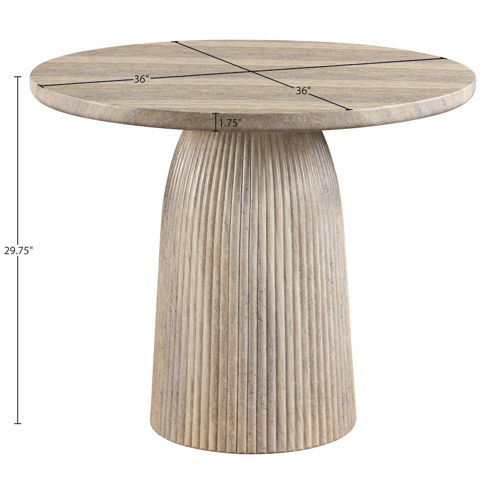 Venosa 36" Travertine Concrete Indoor/Outdoor Dining Table
