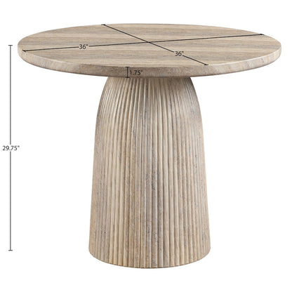 Venosa 36" Travertine Concrete Indoor/Outdoor Dining Table