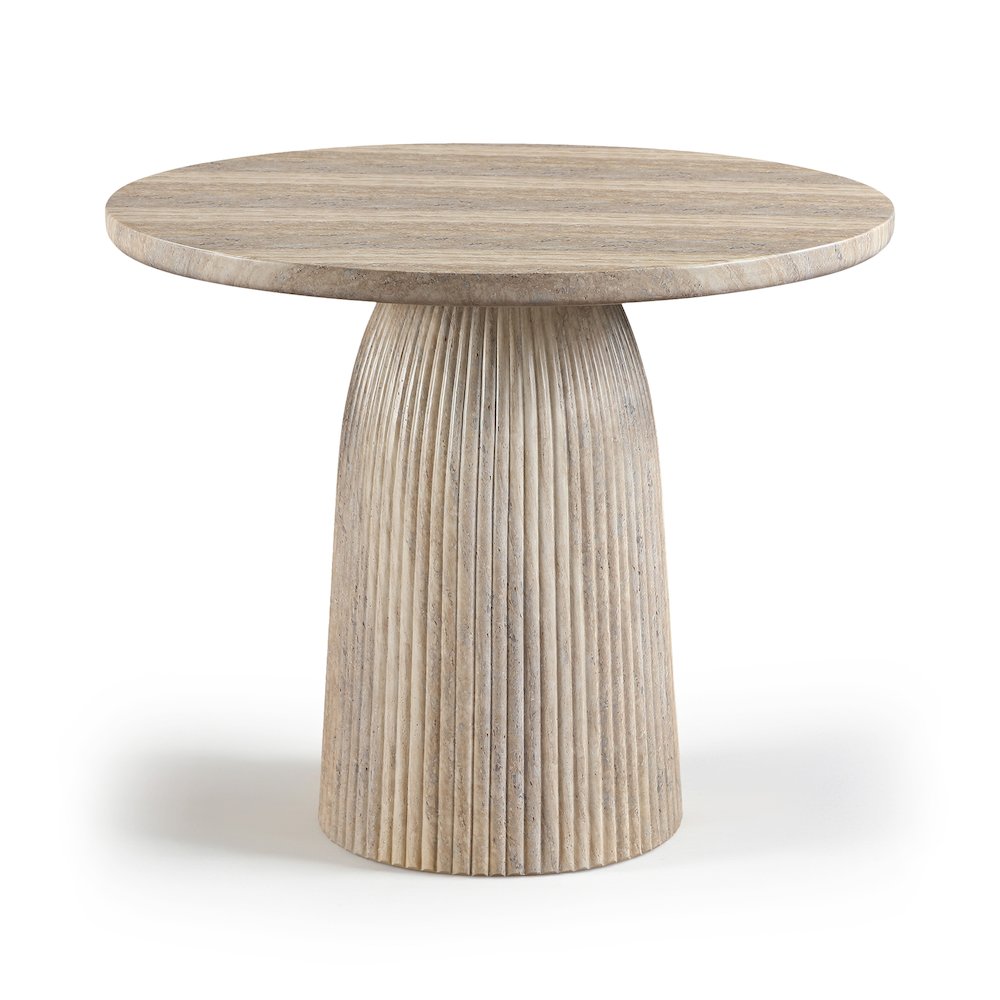 Venosa 36" Travertine Concrete Indoor/Outdoor Dining Table