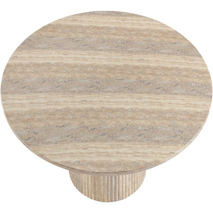 Venosa 36" Travertine Concrete Indoor/Outdoor Dining Table