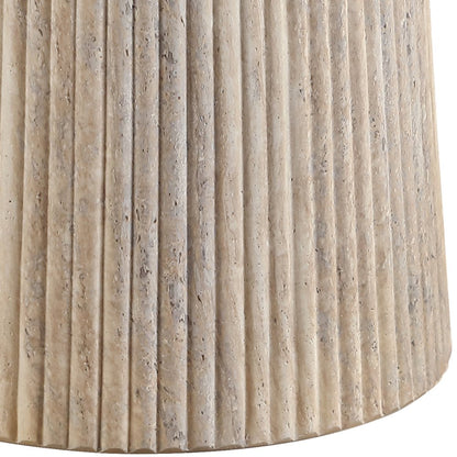 Venosa 36" Travertine Concrete Indoor/Outdoor Dining Table
