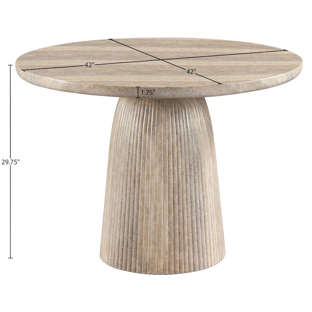 Venosa 42" Travertine Concrete Indoor/Outdoor Dining Table