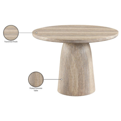 Venosa 42" Travertine Concrete Indoor/Outdoor Dining Table