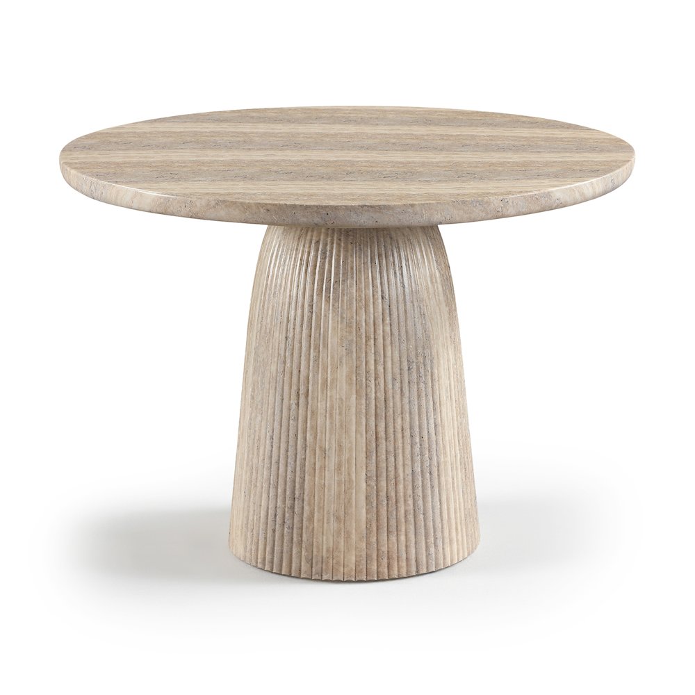 Venosa 42" Travertine Concrete Indoor/Outdoor Dining Table