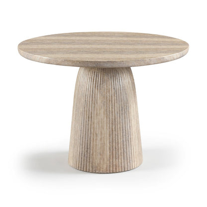 Venosa 42" Travertine Concrete Indoor/Outdoor Dining Table