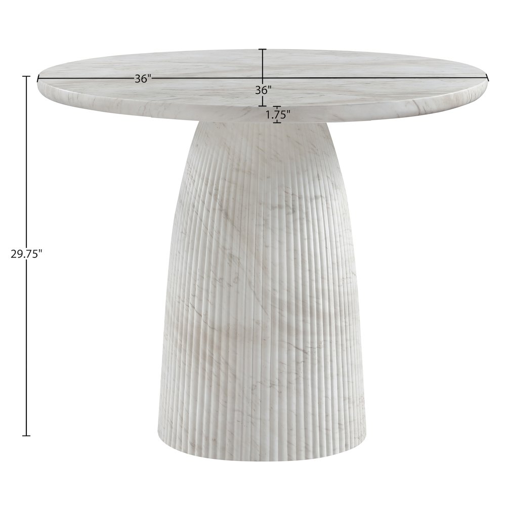 Venosa 36" White Concrete Indoor/Outdoor Dining Table