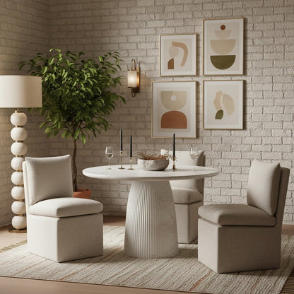 Venosa 36" White Concrete Indoor/Outdoor Dining Table