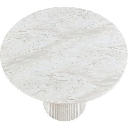 Venosa 36" White Concrete Indoor/Outdoor Dining Table