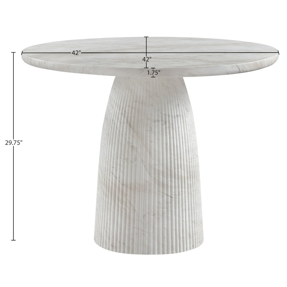 Venosa 42" White Concrete Indoor/Outdoor Dining Table