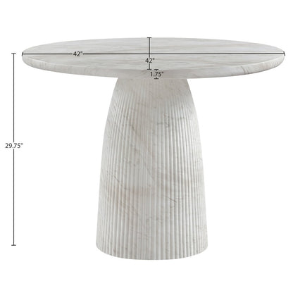 Venosa 42" White Concrete Indoor/Outdoor Dining Table