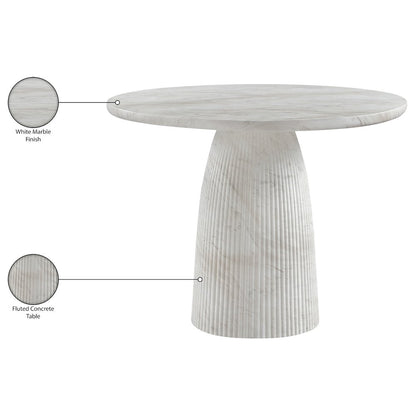 Venosa 42" White Concrete Indoor/Outdoor Dining Table