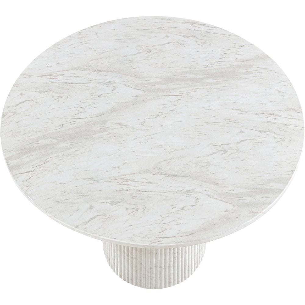 Venosa 42" White Concrete Indoor/Outdoor Dining Table