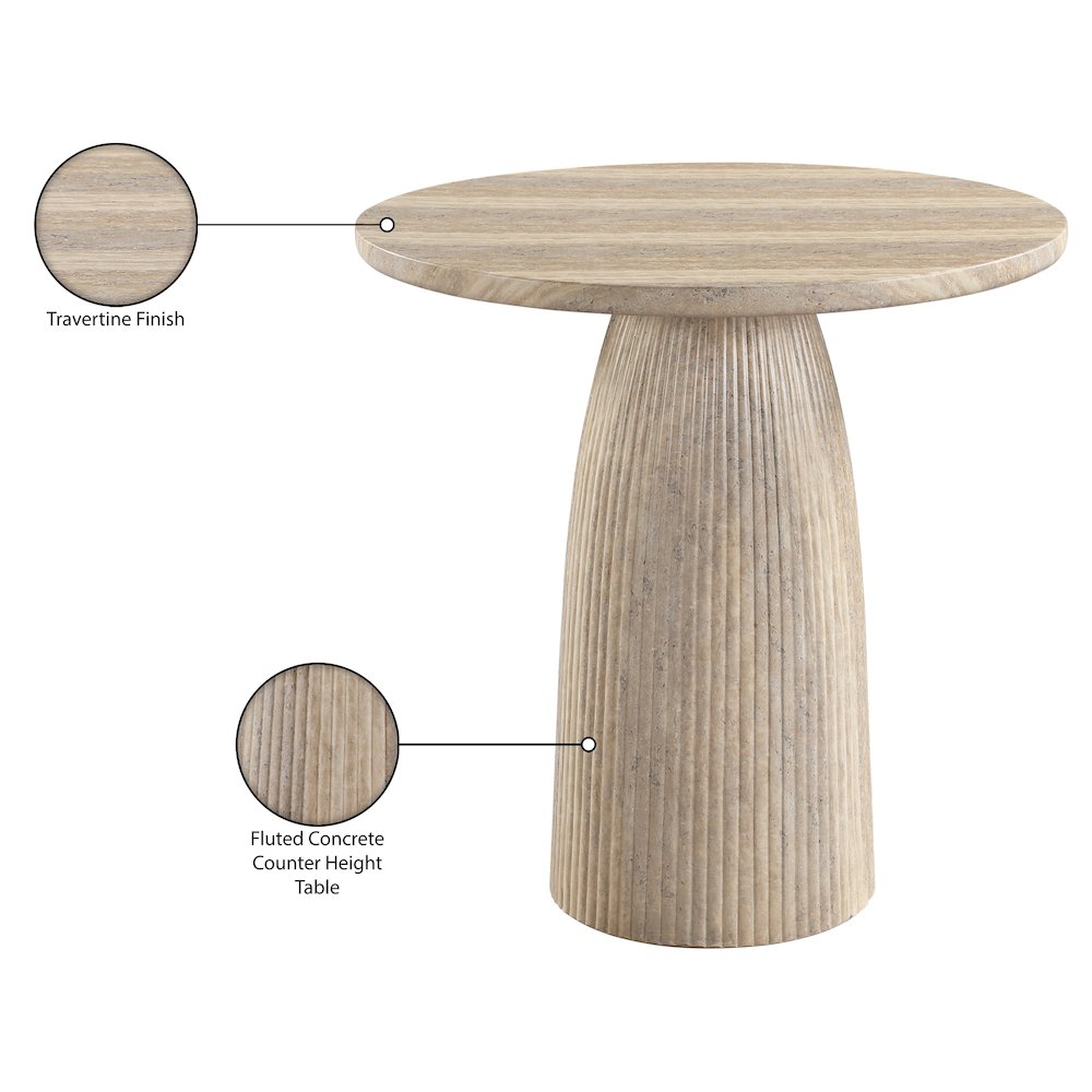 Venosa Travertine Concrete Indoor/Outdoor Counter Height Table