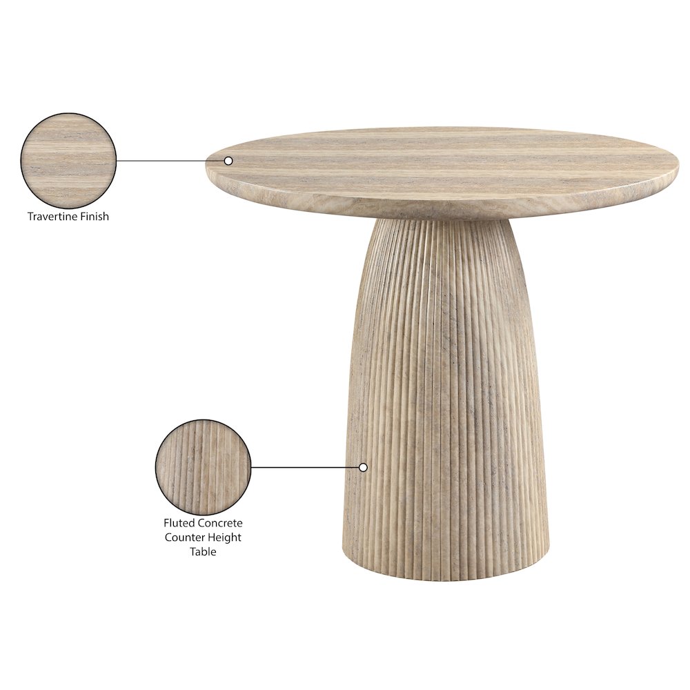 Venosa Travertine Concrete Indoor/Outdoor Counter Height Table