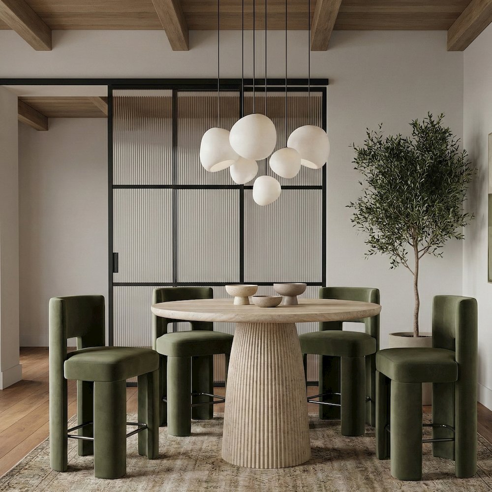 Venosa Travertine Concrete Indoor/Outdoor Counter Height Table