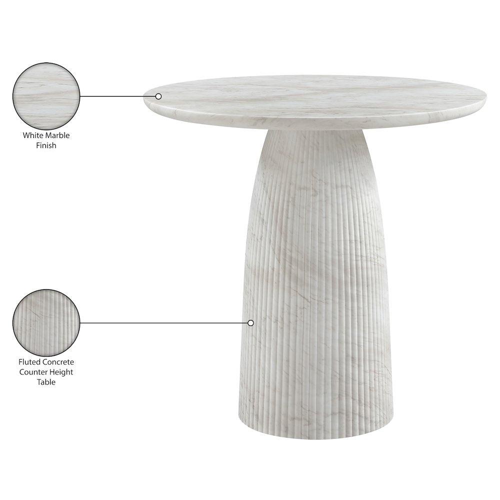 Venosa White Concrete Indoor/Outdoor Counter Height Table