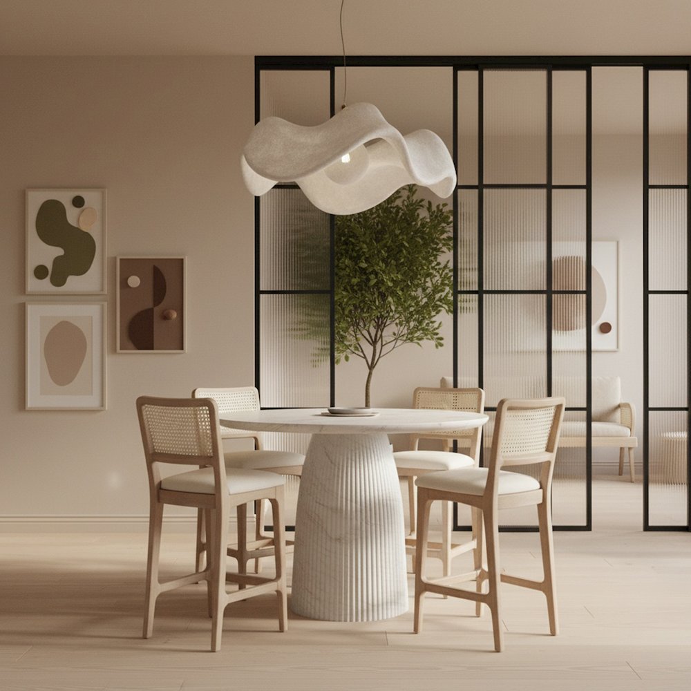 Venosa White Concrete Indoor/Outdoor Counter Height Table