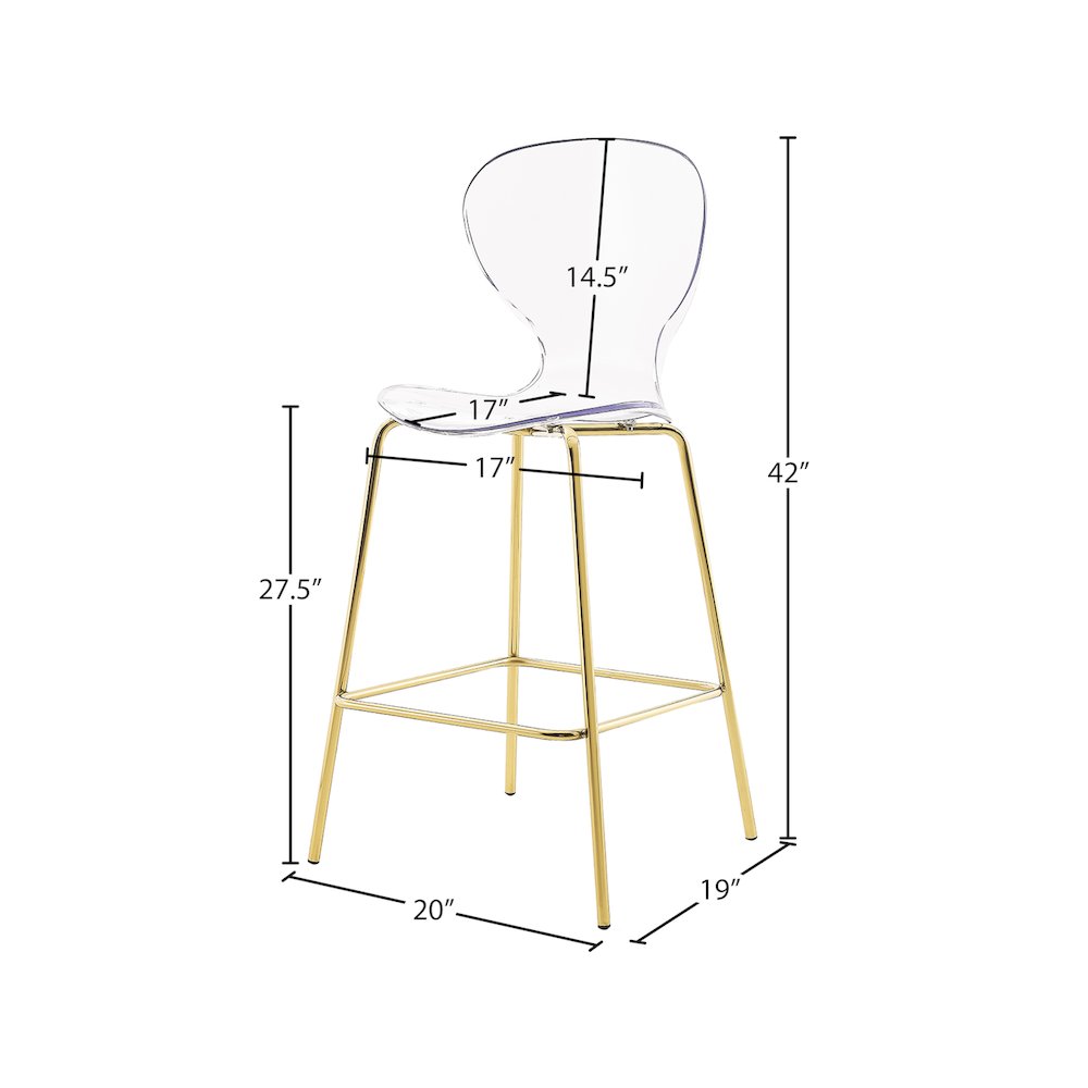 Clarion Gold Metal Stool, Set of 2