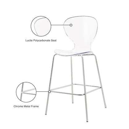Clarion Chrome Metal Stool, Set of 2