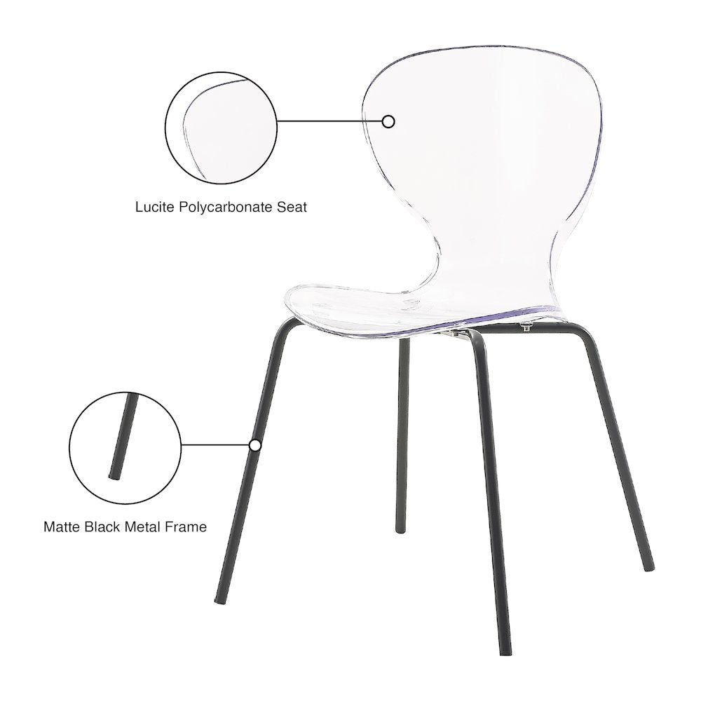 Clarion Matte Black Dining Chair, Set of 2
