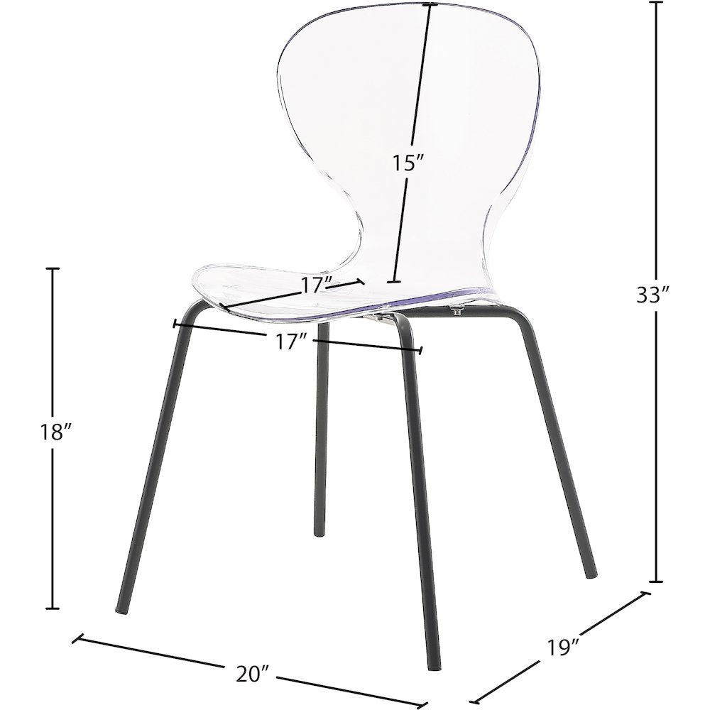 Clarion Matte Black Dining Chair, Set of 2