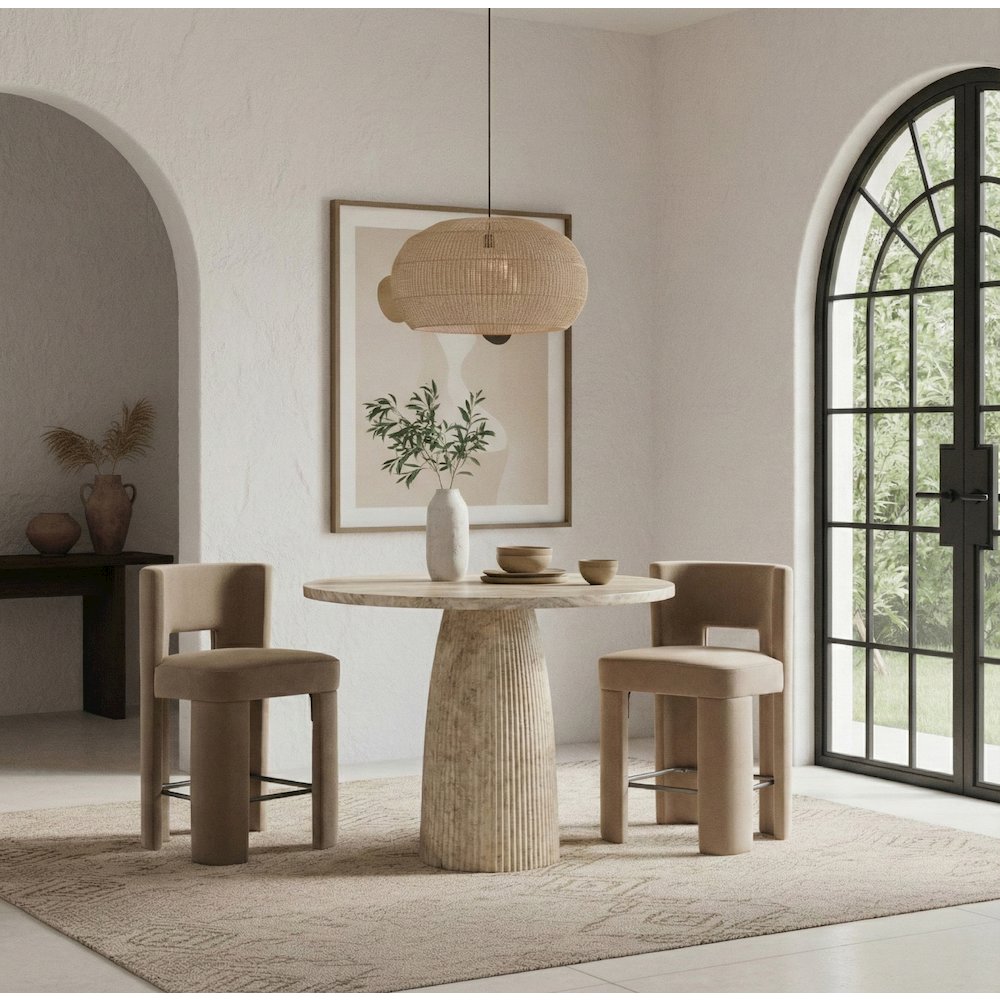 Venosa Travertine Concrete Indoor/Outdoor Bar Table