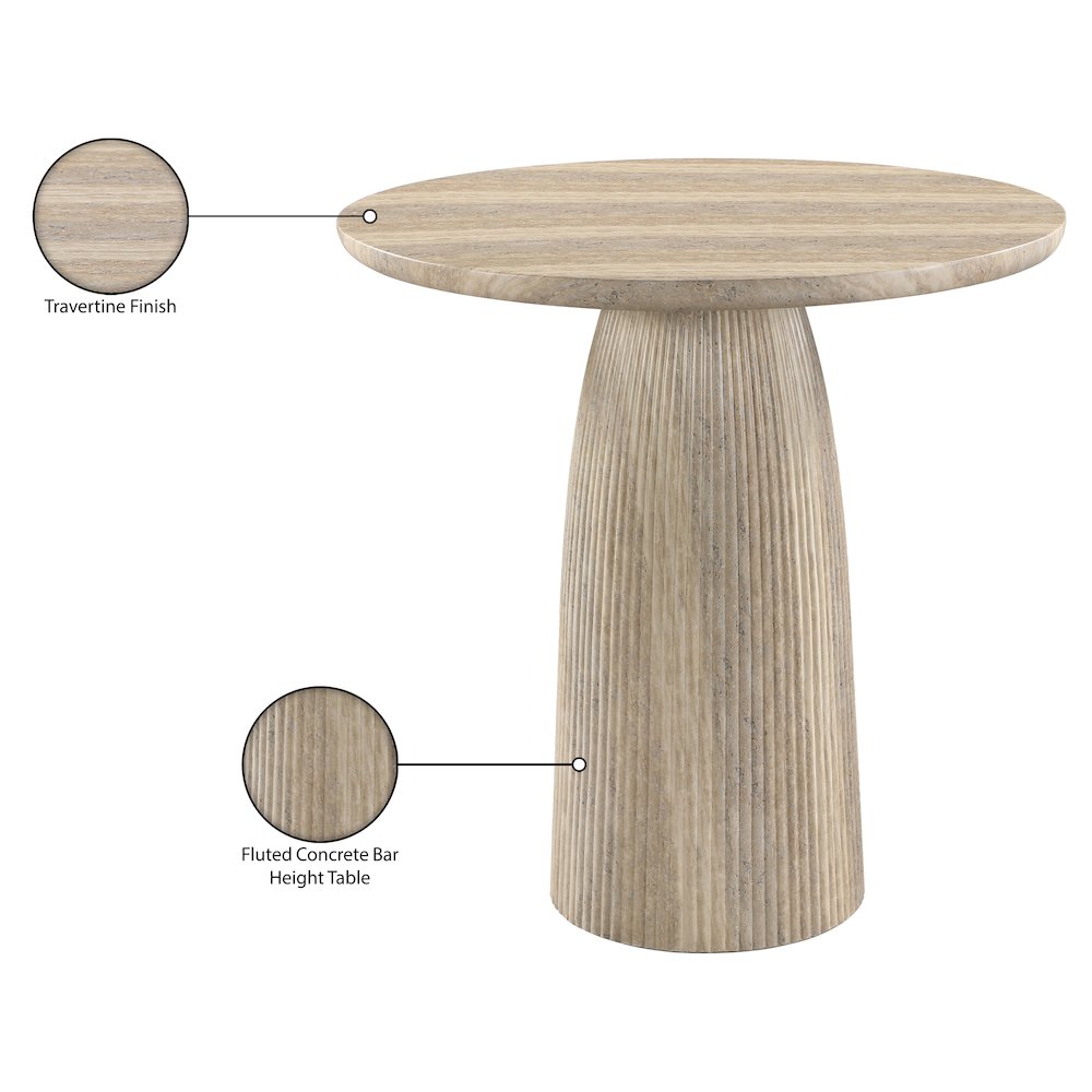 Venosa Travertine Concrete Indoor/Outdoor Bar Table