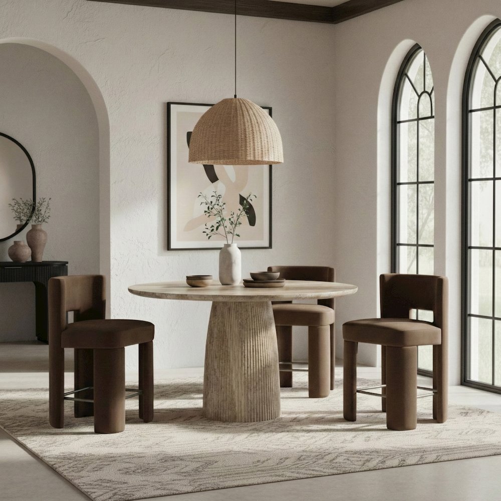Venosa Travertine Concrete Indoor/Outdoor Bar Table