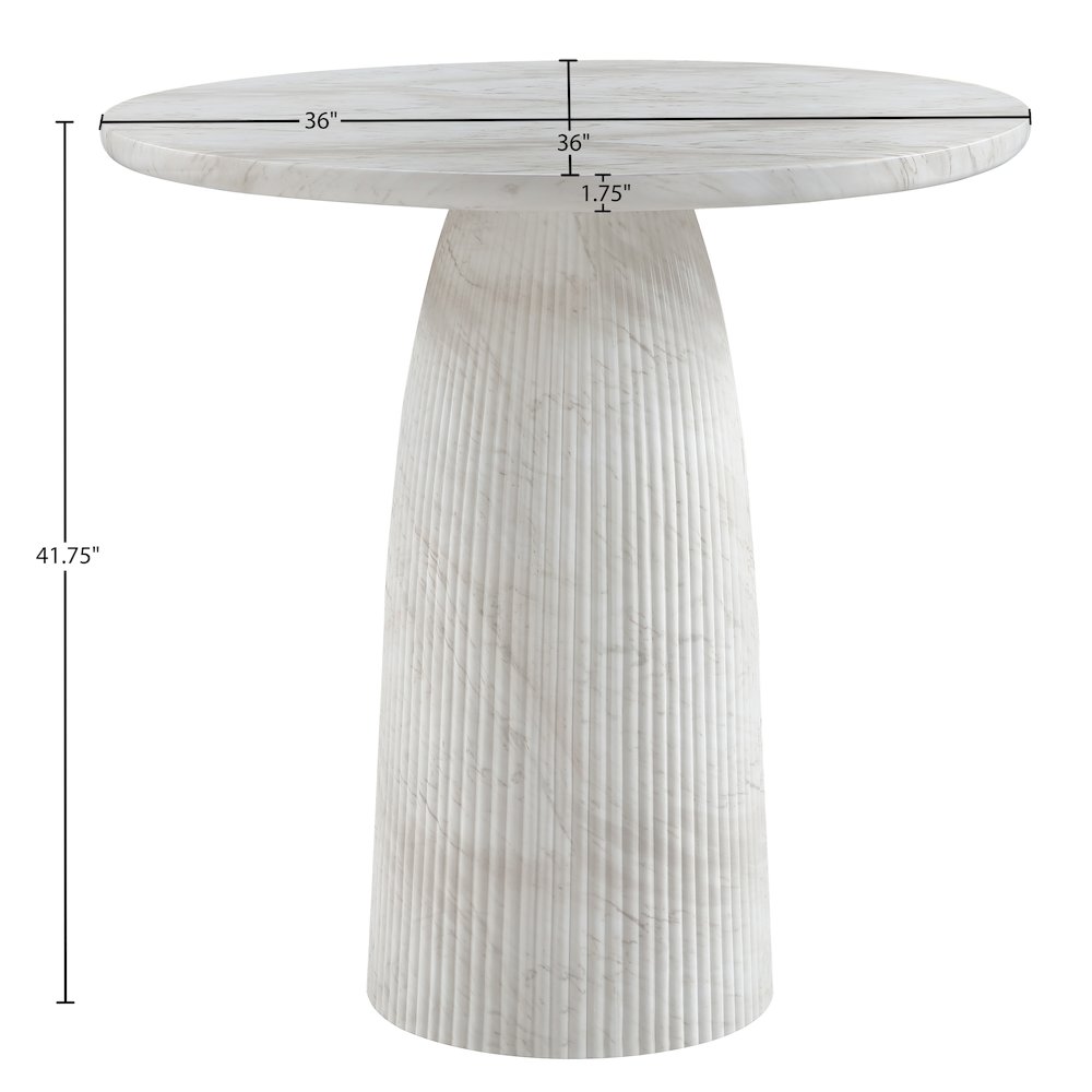 Venosa White Concrete Indoor/Outdoor Bar Table