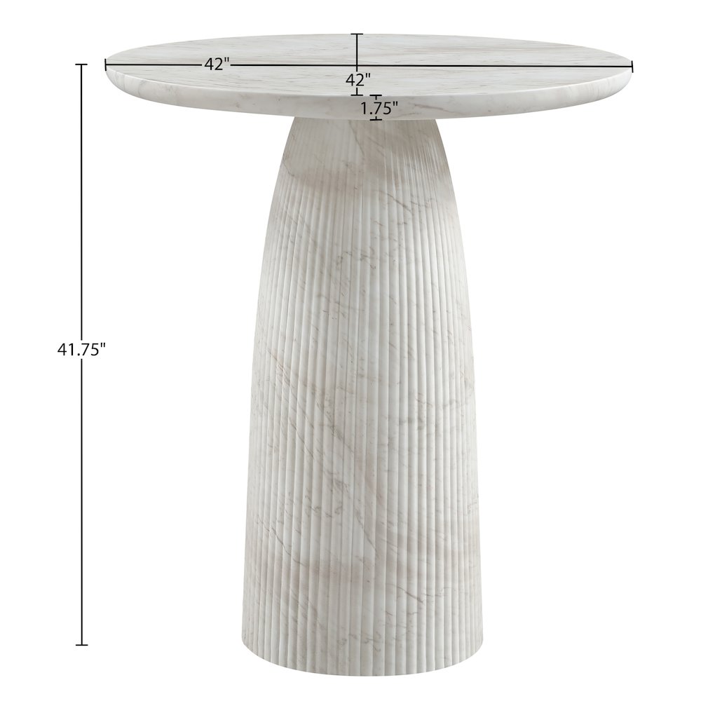 Venosa White Concrete Indoor/Outdoor Bar Table