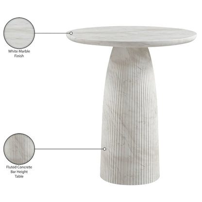 Venosa White Concrete Indoor/Outdoor Bar Table