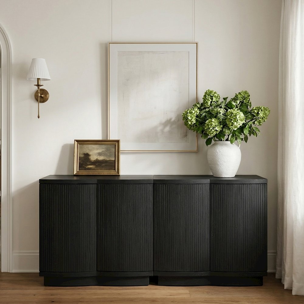 Aveline Black Oak Veneer 2pc. Sideboard/Buffet