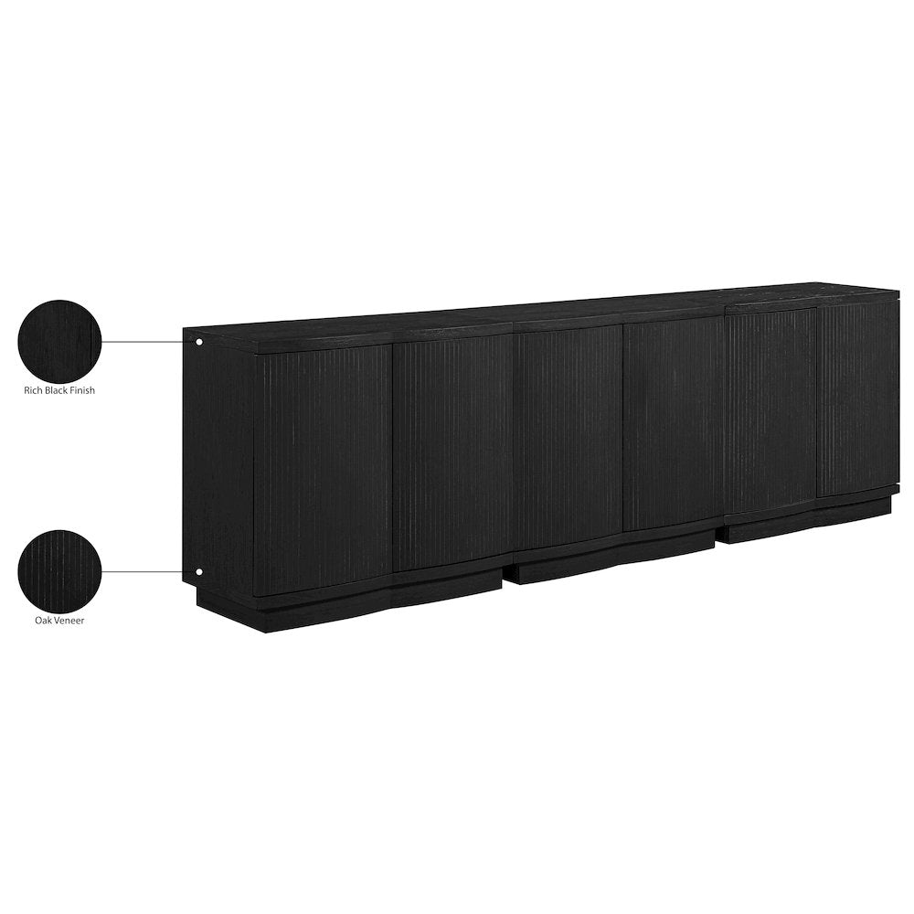 Aveline Black Oak Veneer 3pc. Sideboard/Buffet