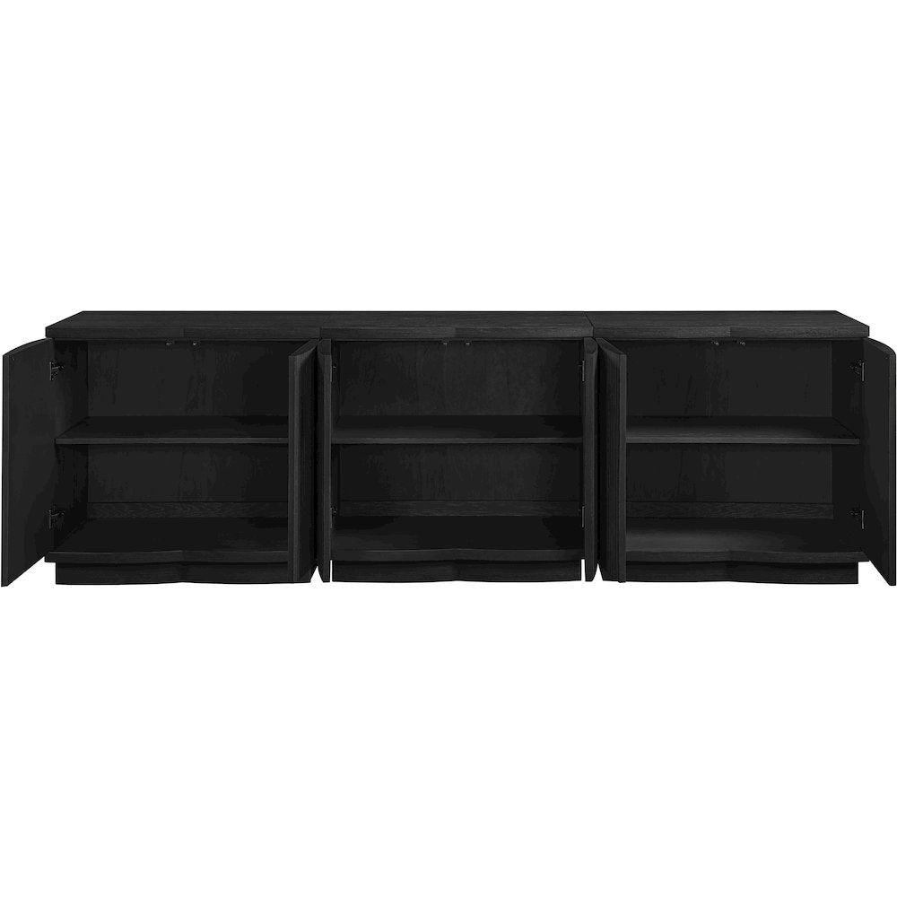Aveline Black Oak Veneer 3pc. Sideboard/Buffet