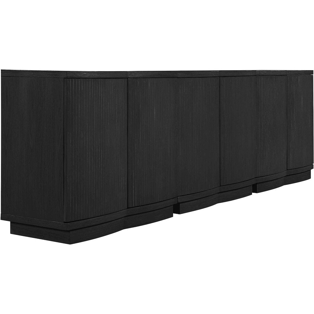 Aveline Black Oak Veneer 3pc. Sideboard/Buffet