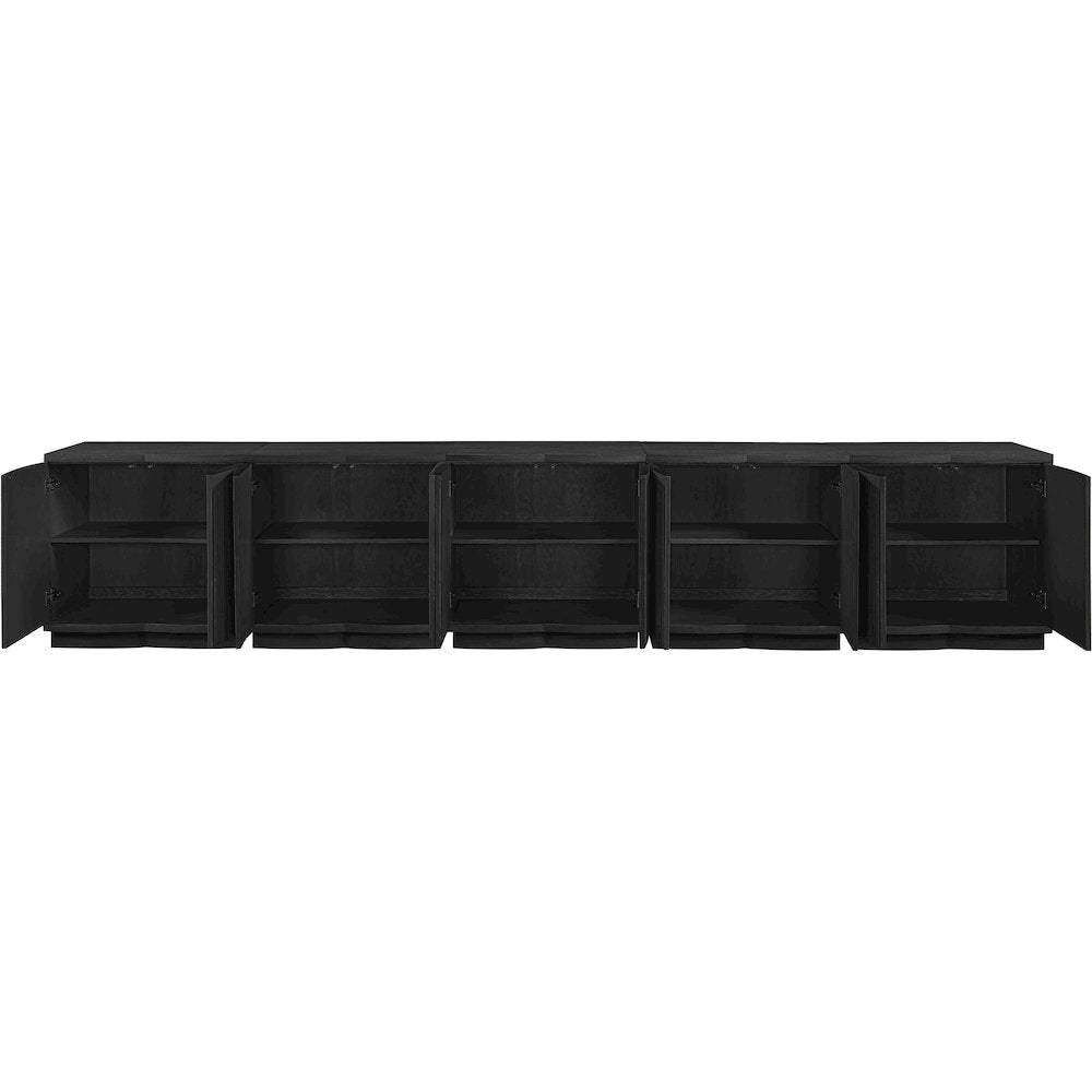 Aveline Black Oak Veneer 5pc. Sideboard/Buffet
