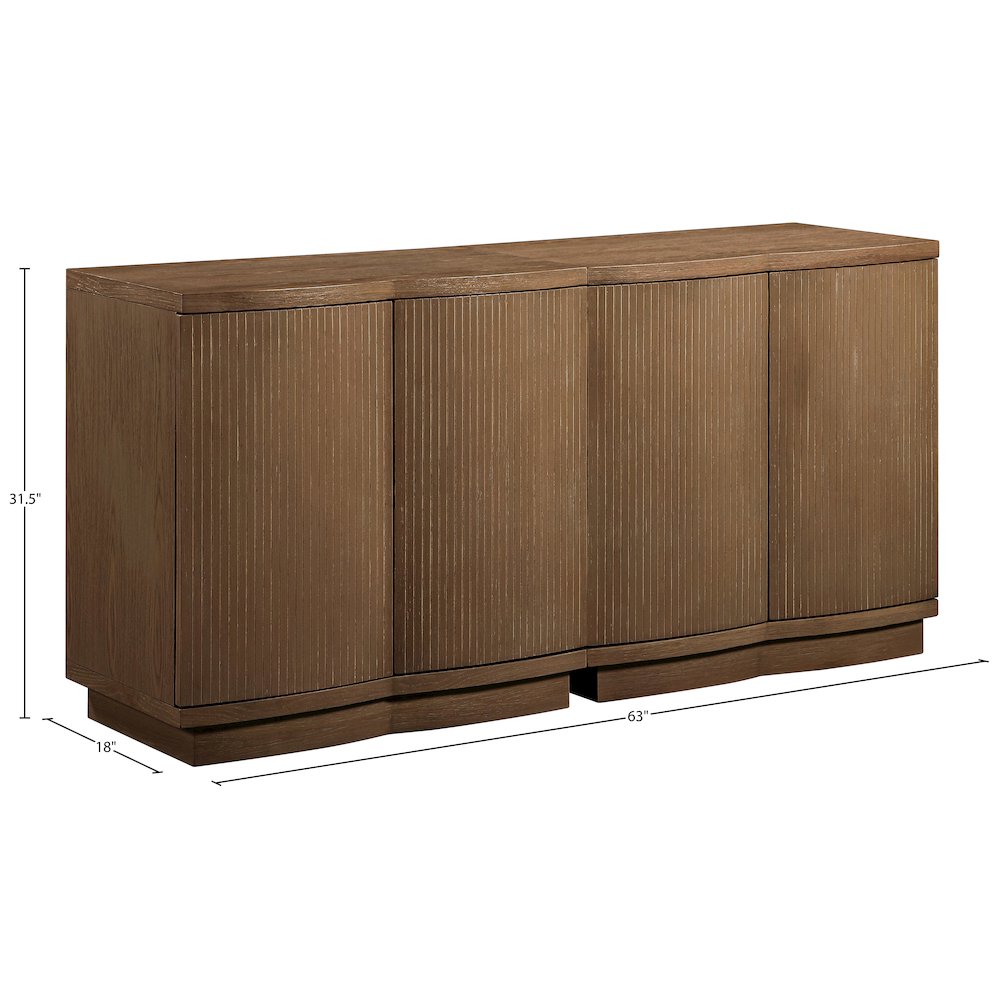Aveline Brown Oak Veneer 2pc. Sideboard/Buffet